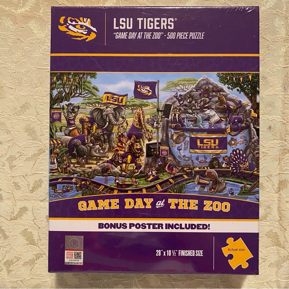 LSU Tigers “Game Day At The Zoo” 500 Piece Puzzle + Bonus Poster Included